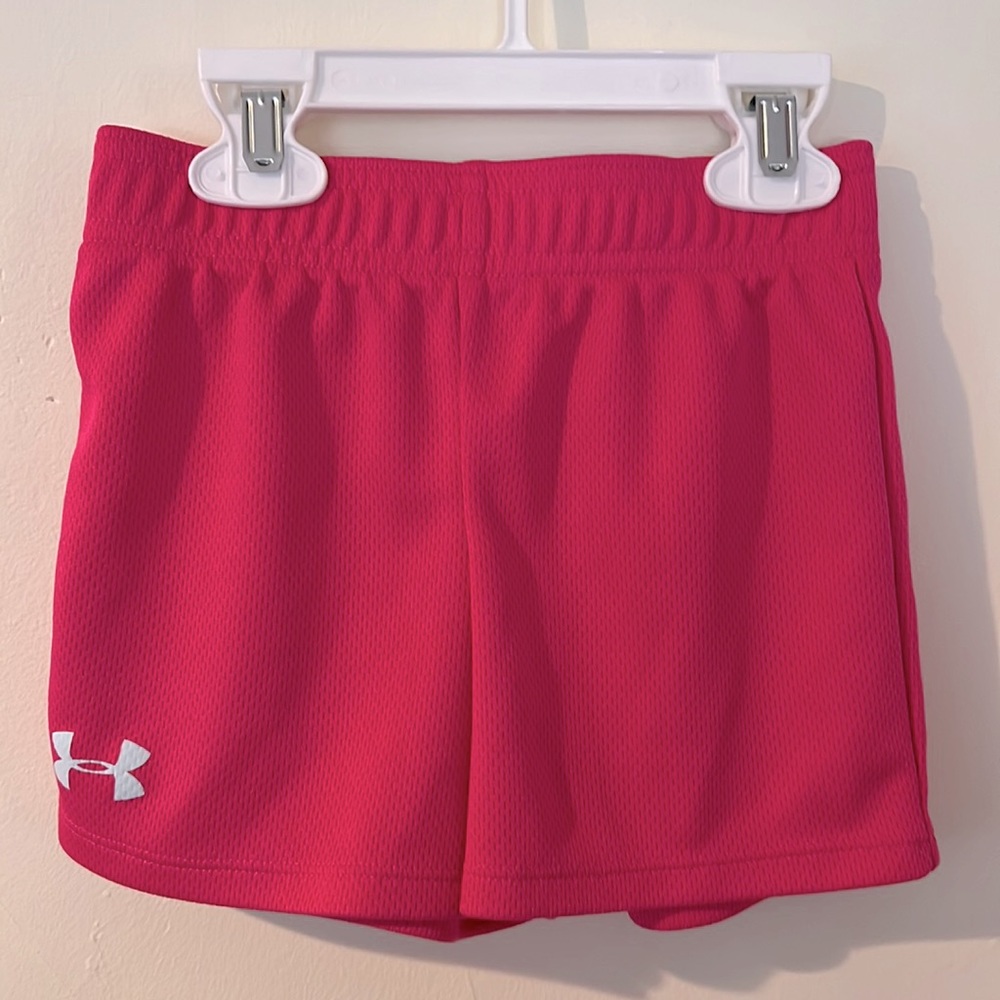 Under Armor pink girls jersey shorts